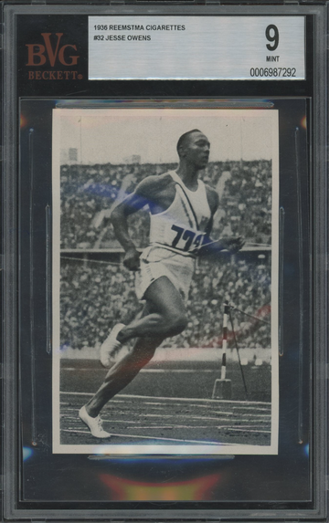  JESSE OWENS 1936 Reemstma Olympia Band II #32 Rookie RC BVG 9 MINT