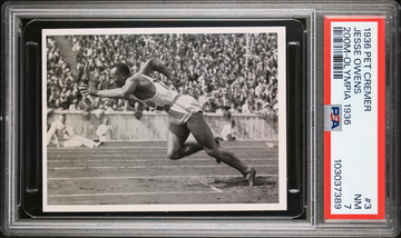 JESSE OWENS 1936 Pet Cremer #3 200M-Olympia 1936 Rookie RC PSA 7 NM