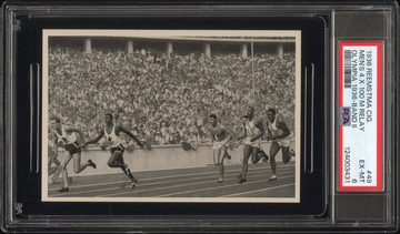 JESSE OWENS 1936 Reemstma Olympia Band II #49 100m Relay Rookie RC PSA 6 EX-MT