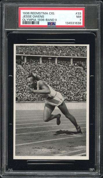  JESSE OWENS 1936 Reemstma Olympia Band II #33 Rookie RC PSA 7 NM