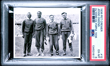 JESSE OWENS 1936 Pet Cremer #12 4x100M Olympia 1936 Rookie RC PSA 6 EX-MT