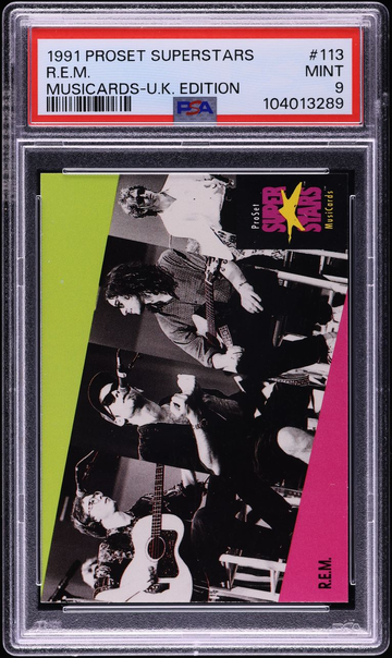 1991 Proset Superstars R.E.M. REM Musicards - U.K. Edition PSA 9
