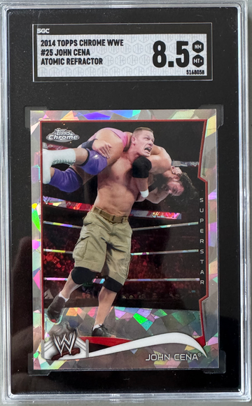 2014 Topps Chrome WWE John Cena Atomic Refractor SGC 8.5