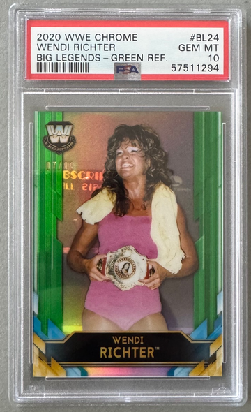 2020 WWE WWF Topps Chrome Wendi Richter Big Legends Green Refractor PSA 10