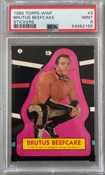 1985 Topps WWF WWE Brutus the Barber Beefcake Stickers PSA 9