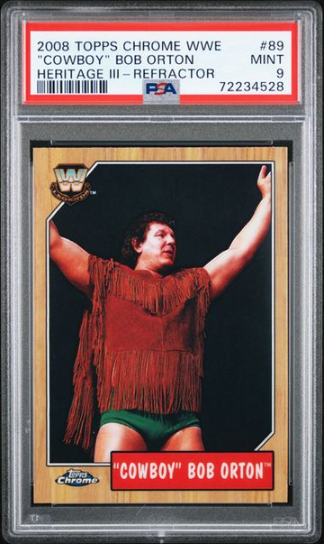 2008 Topps Chrome WWE Cowboy Bob Orton Heritage III - Refractor PSA 9