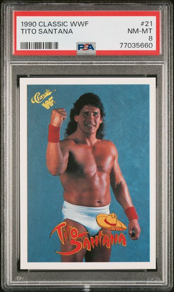 1990 Classic WWF WWE Tito Santana PSA 8