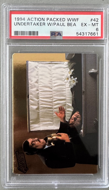 1994 Action Packed WWF WWE The Undertaker W/ Paul Bearer PSA 6