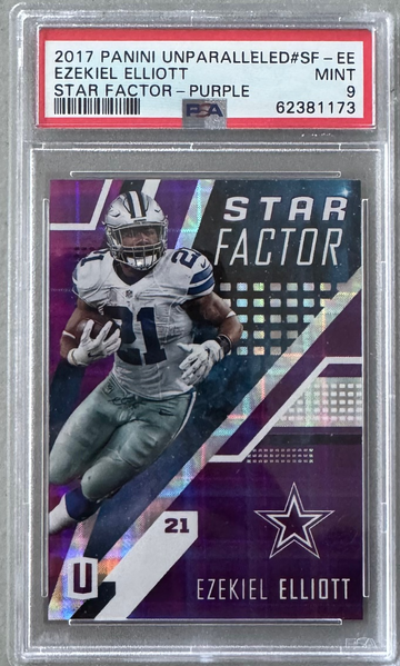 2017 Panini Unparalleled Ezekiel Elliott Star Factor Purple PSA 9