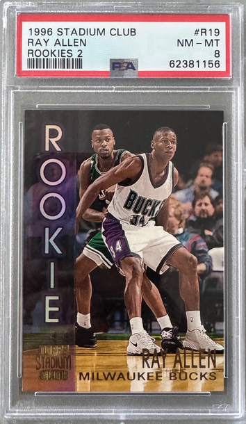 1996 Topps Stadium Club Ray Allen RC Rookies 2 PSA 8