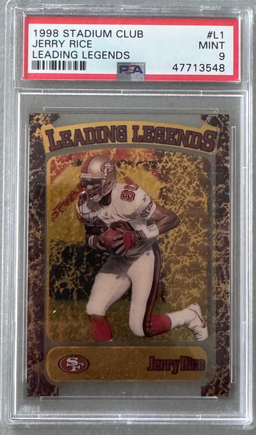1998 Topps Stadium Club Jerry Rice Leading Legends PSA 9
