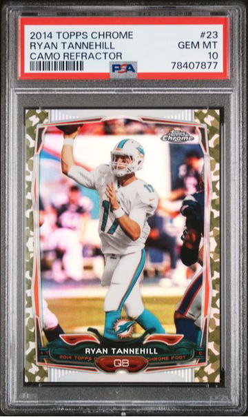 2014 Topps Chrome Ryan Tannehill Camo Refractor PSA 10