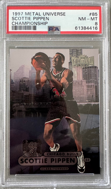 1997 Metal Universe Scottie Pippen Championship PSA 8