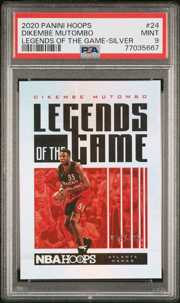 2020 Panini Hoops Dikember Mutombo Legends of the Game Silver PSA 9