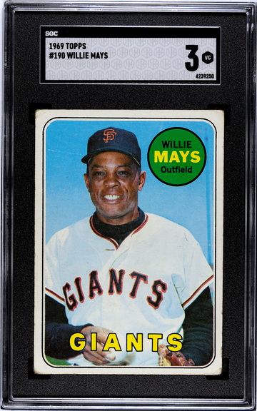 1969 Topps #190 Willie Mays HOF SGC 3