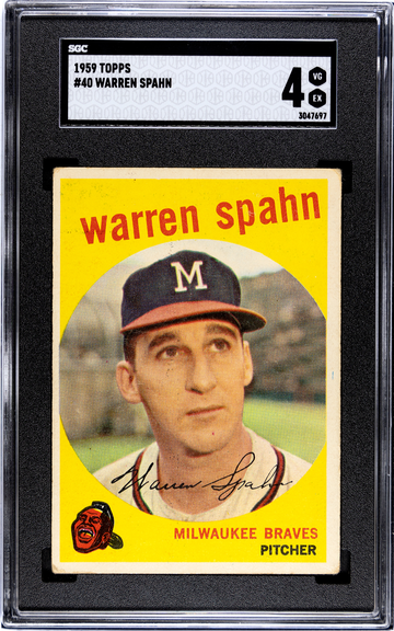 1959 Topps #40 Warren Spahn HOF SGC 4