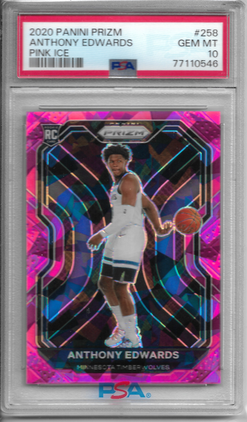2020 Prizm Anthony Edwards Pink Ice Rookie #258 PSA 10 Gem Mint RC