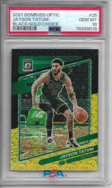 2021 Optic Jayson Tatum Black/Gold Choice /8 #25 PSA 10 Gem Mint 