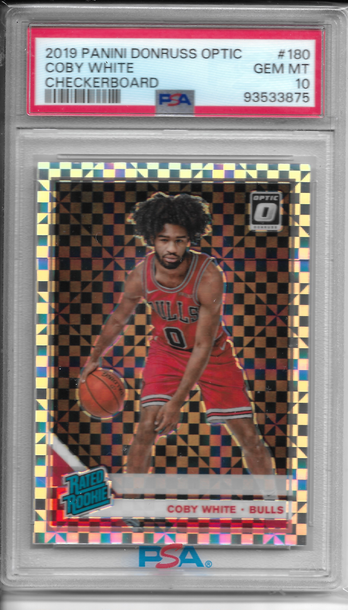 2019 Optic Coby White Checkerboard RC #180 PSA 10 Gem Mint