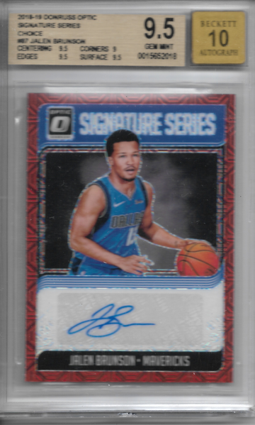 2018 Optic Signature Series JALEN BRUNSON RC #SG-JBS BGS 9.5 Gem Mint Rookie