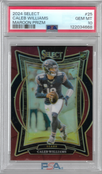 2024 Select Caleb Williams RC #25 Maroon Prizm /149 PSA 10 Gem Mint 