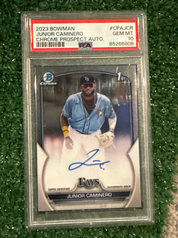 Junior Caminero bowman chrome 1st bowman auto psa 10
