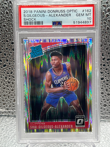 2018 Donruss Optic Rated Rookie Shai Gilgeous Alexander Shock Prizm #162 PSA 10