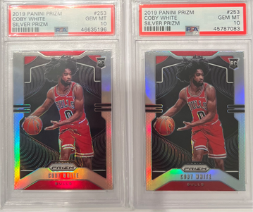 2019 prizm silver coby white psa 10 lot of 2 - Both Centered !! 