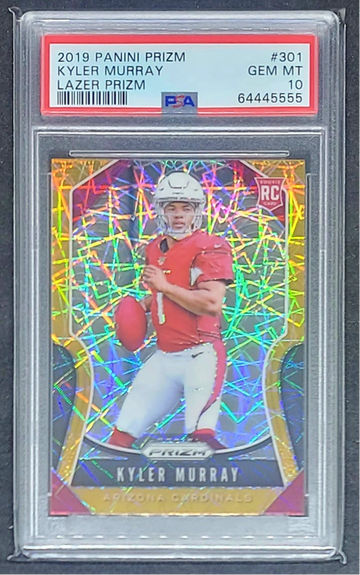 2019 PRIZM KYLER MURRAY LAZER PRIZM SP RC #201 PSA 10 GEM MINT ROOKIE CARD RARE!