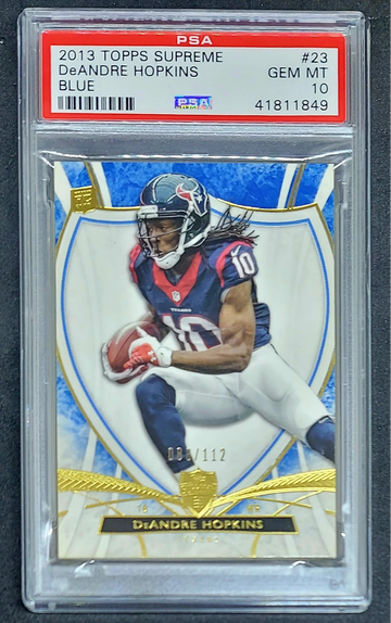 2013 TOPPS SUPREME DEANDRE HOPKINS BLUE SSP RC #88/112 PSA 10 RARE POP 2 CHIEFS