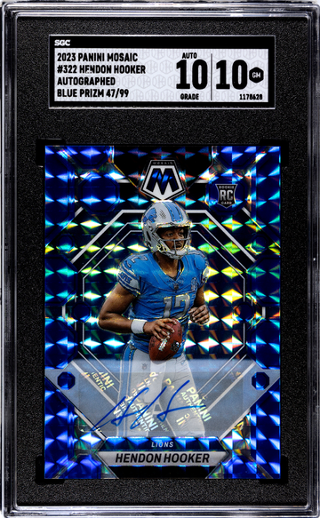 2023 Mosaic Hendon Hooker Blue Auto /99 SGC 10 10 Rookie