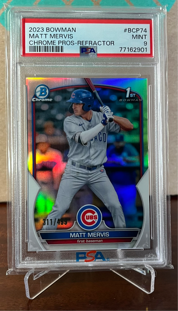 2023 Bowman Chrome Matt Mervis Refractor /499 PSA 9