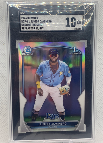 2023 Bowman Chrome Junior Caminero 1st Refractor SGC 10
