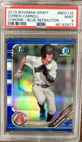 2019 Bowman Draft Chrome - Blue Refractor Corbin Carroll - PSA 9