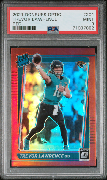 2021 Donruss Optic Trevor Lawrence Red /99 PSA 9