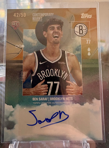 2025 Topps Ben Saraf Contemporary Marks Gold Foil /10 RC Rookie Auto! 