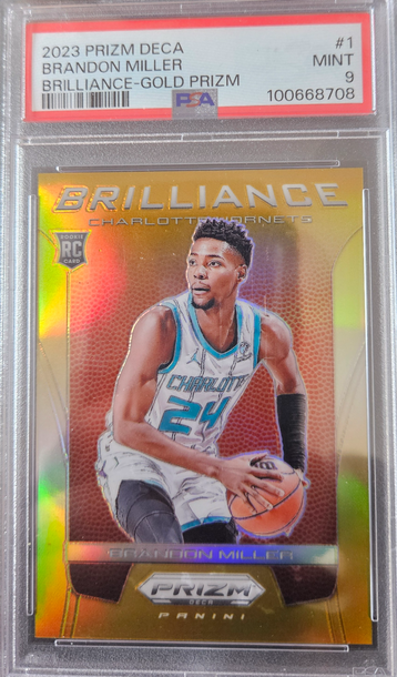 2023 Prizm Deca Brandon Miller Brilliance Gold PSA 9