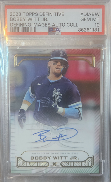 2023 Topps Definitive Bobby Witt Jr Defining Images Auto PSA 10