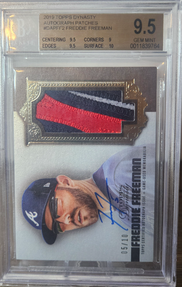 2019 Topps Dynasty Freddie Freeman Patch Auto BGS 9.5 AUTO 10