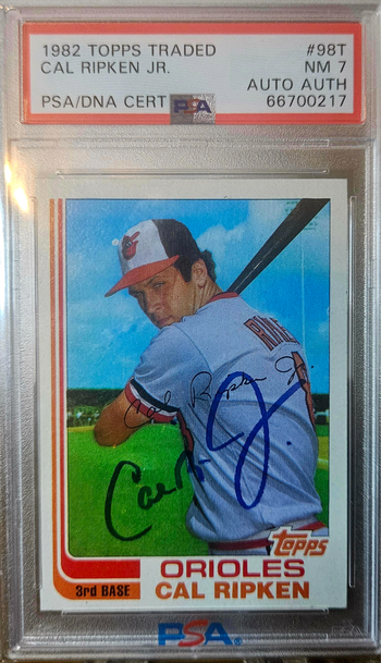 1982 Topps Traded Cal Ripken jr PSA 7 Auto Authentic 