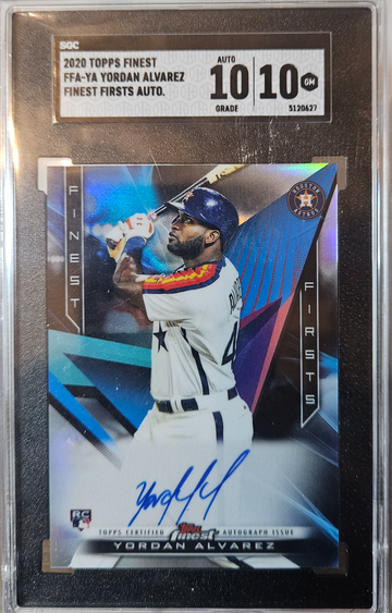 2020 Topps Finest Yordan Alvarez Auto RC SGC 10 Auto 10