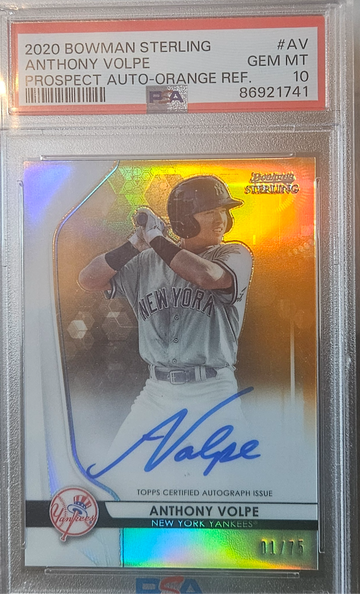 2020 Bowman Sterling Anthony Volpe Orange Auto PSA 10