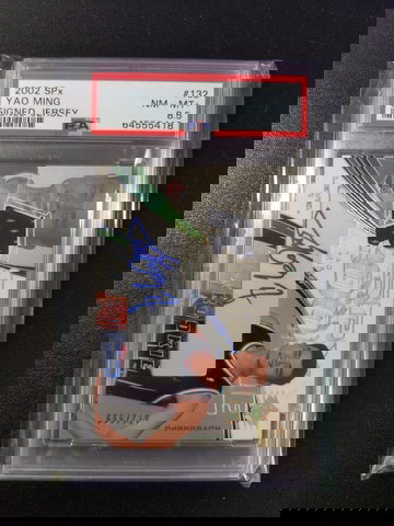 2002 SPx 132 Yao Ming Signed Jersey  PSA 8.5