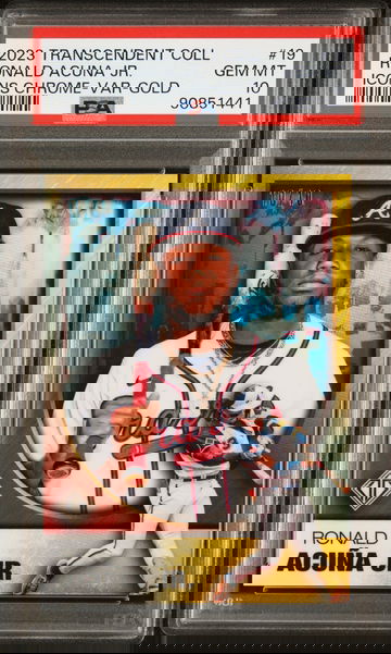 2023 Transcendent Collection Ronald Acuna Jr Icons Chrome Variantion Gold /10 PSA 10