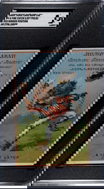 1880s Trade Card H804-15A Red Border Position #9 A Fine Catch (Left Field) SGC 1 Poor