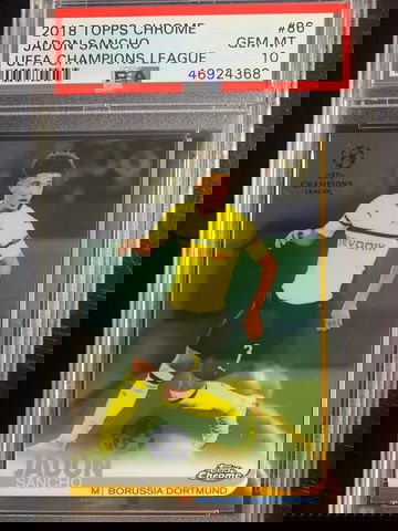 2018 Topps Chrome UEFA Jadon Sancho RC PSA 10