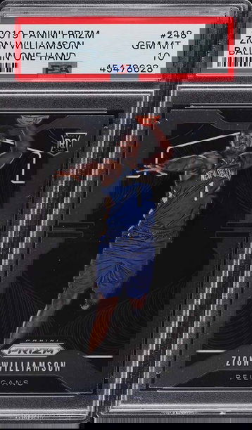 2019 PANINI PRIZM BALL IN ONE HAND ZION WILLIAMSON ROOKIE RC #248 PSA 10