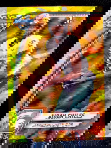 2024 1st Bowman Chrome U Sapphire  AIDAN CHILES  RC  Yellow  /75  Michigan St