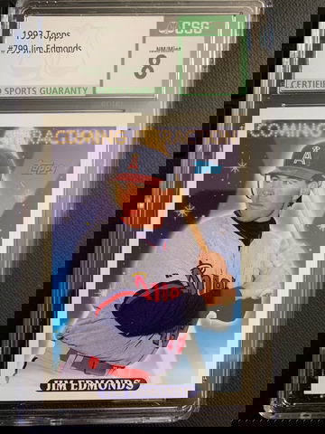 1993 Topps Jim Edmonds Rookie Card CSG 8 NM/Mint