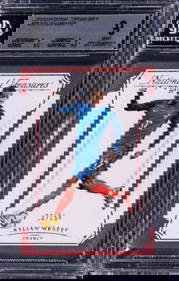 2018 Panini National Treasures Kylian Mbappe #39 RC Rookie Card /50 BGS 9